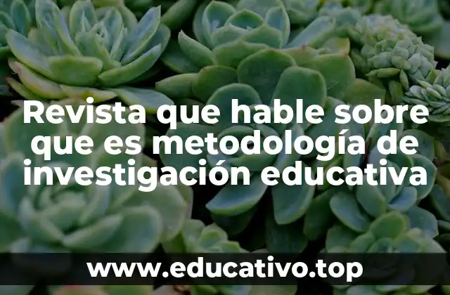 Revista que hable sobre que es metodología de investigación educativa
