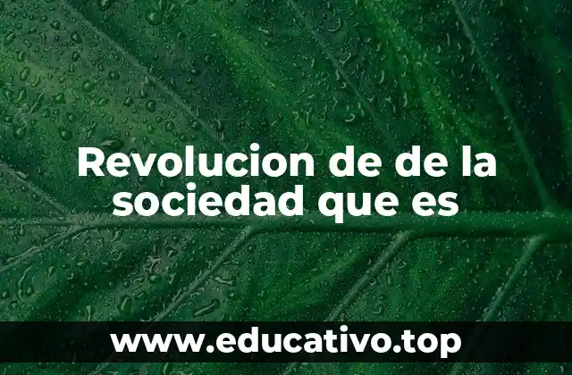 Revolucion de de la sociedad que es