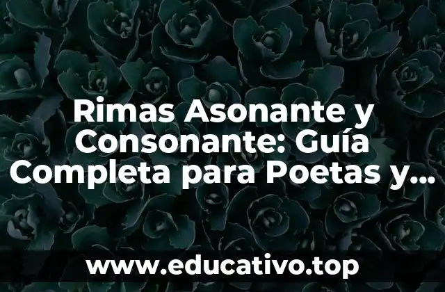 Rimas Asonante y Consonante: Guía Completa para Poetas y Escritores