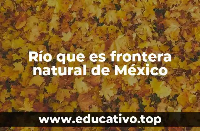 Río que es frontera natural de México