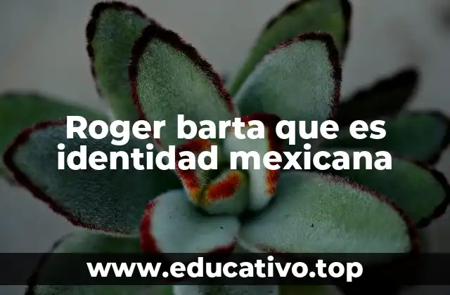 Roger barta que es identidad mexicana