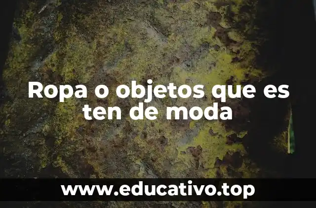 Ropa o objetos que es ten de moda