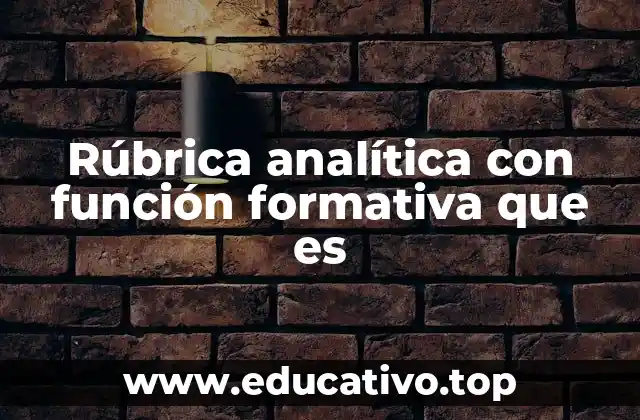 Rúbrica analítica con función formativa que es
