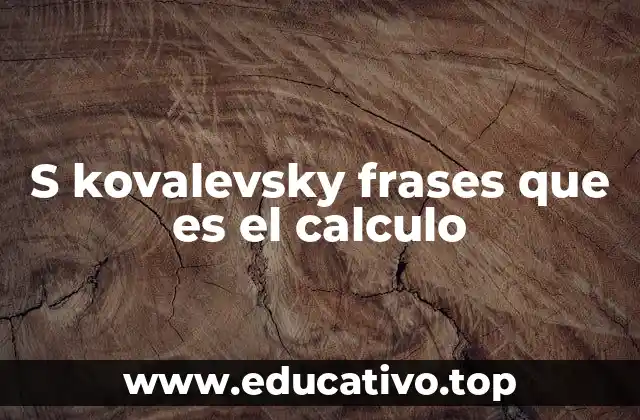 S kovalevsky frases que es el calculo