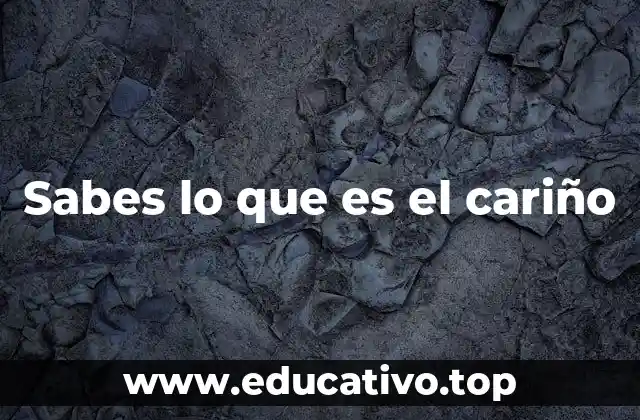 Sabes lo que es el cariño