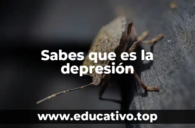 Sabes que es la depresión