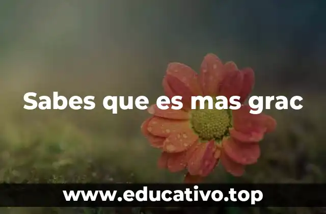 Sabes que es mas grac