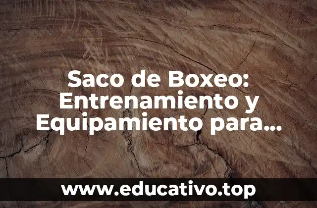 Saco de Boxeo: Entrenamiento y Equipamiento para Deportistas
