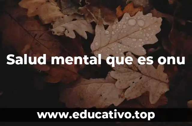 El papel de la ONU en la promoción de la salud mental global