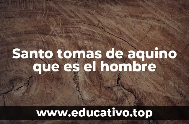 Santo tomas de aquino que es el hombre