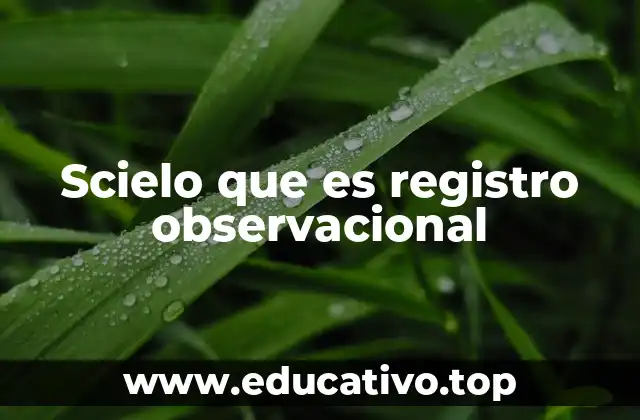 Scielo que es registro observacional