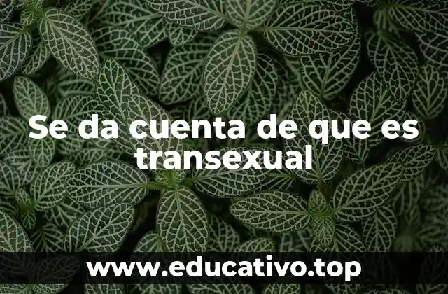 Se da cuenta de que es transexual
