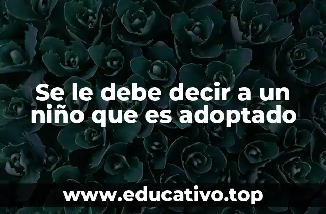 Se le debe decir a un niño que es adoptado