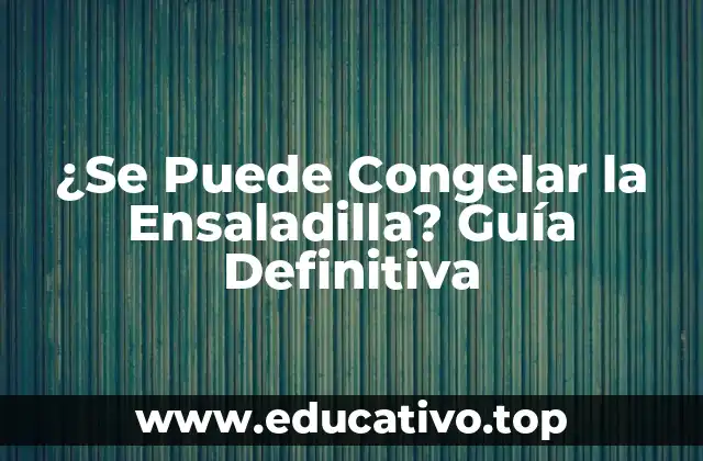 ¿Se Puede Congelar la Ensaladilla? Guía Definitiva
