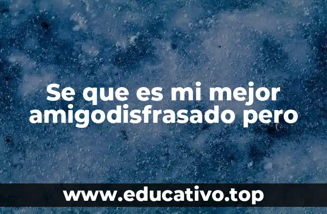 Se que es mi mejor amigodisfrasado pero