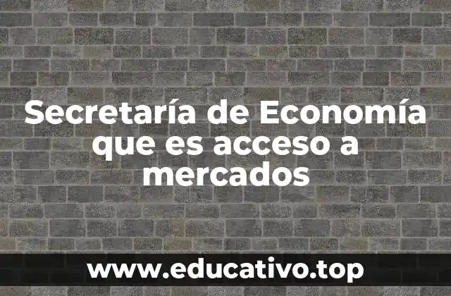 Secretaría de Economía que es acceso a mercados