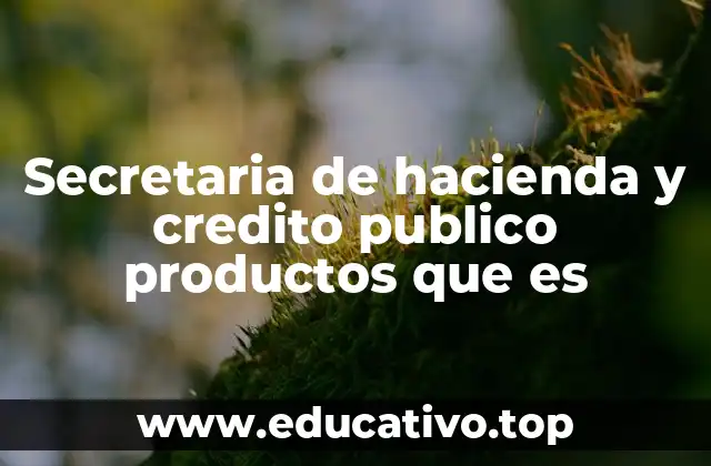 Secretaria de hacienda y credito publico productos que es