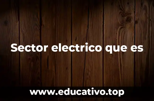 Sector electrico que es