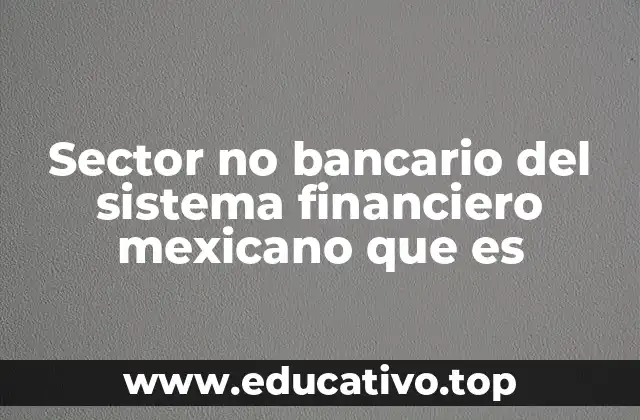 Sector no bancario del sistema financiero mexicano que es
