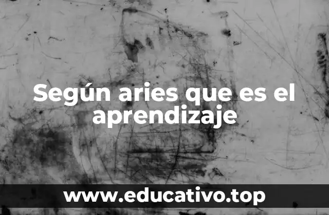 Según aries que es el aprendizaje