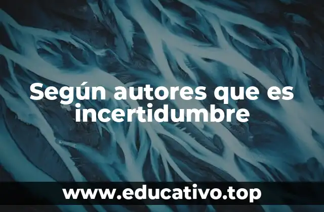 Según autores que es incertidumbre