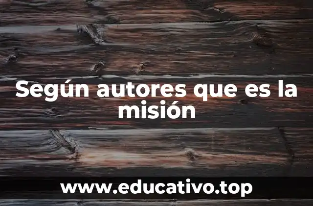 Según autores que es la misión