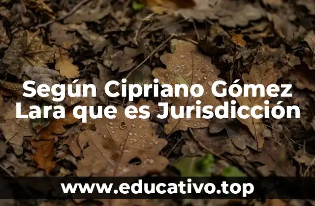Según Cipriano Gómez Lara que es Jurisdicción