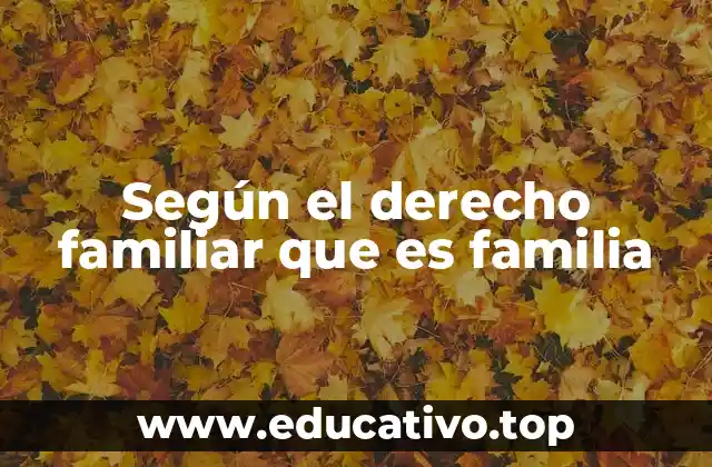 Según el derecho familiar que es familia