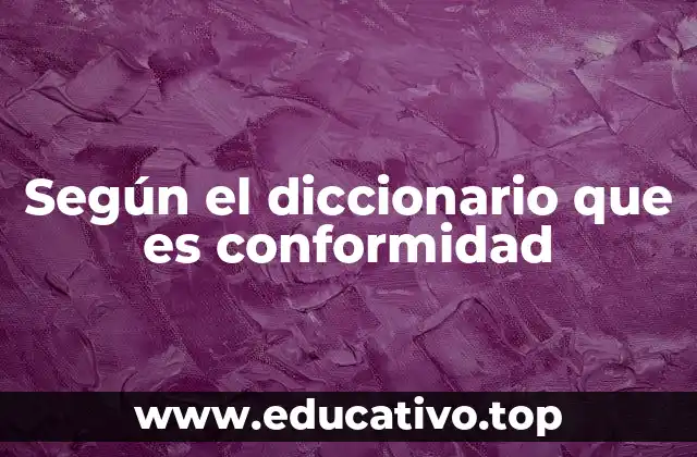 Según el diccionario que es conformidad