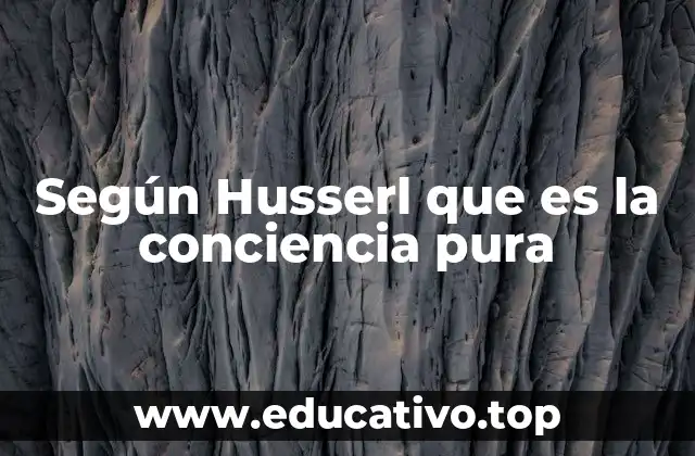 Según Husserl que es la conciencia pura