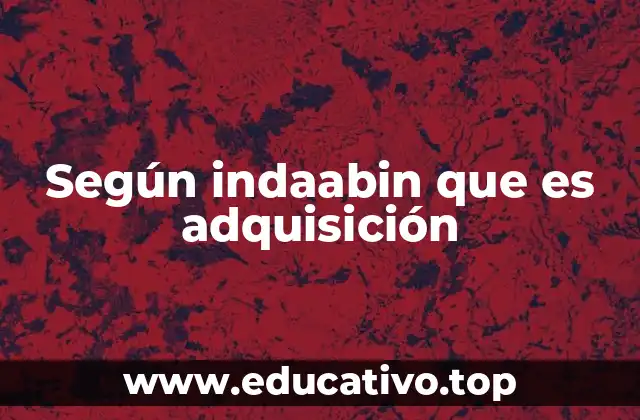 Según indaabin que es adquisición