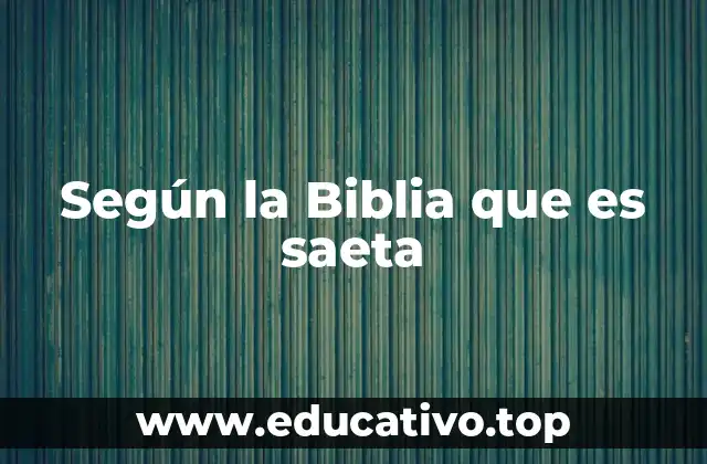 Según la Biblia que es saeta
