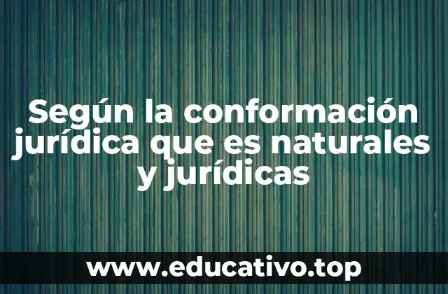 Según la conformación jurídica que es naturales y jurídicas