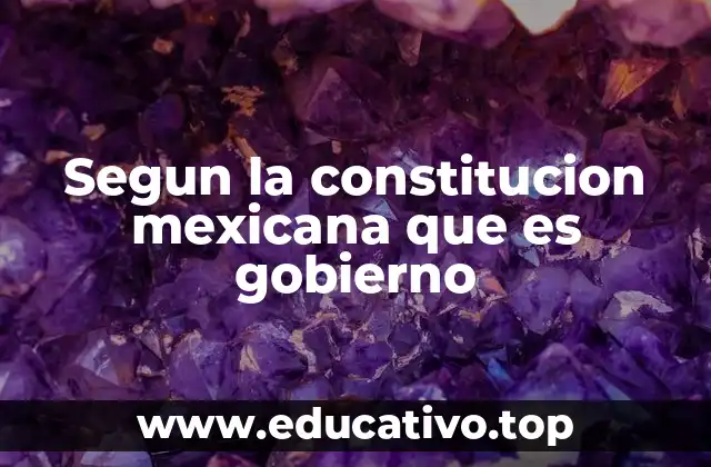 Segun la constitucion mexicana que es gobierno