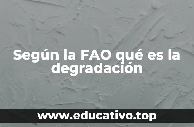 Según la FAO qué es la degradación