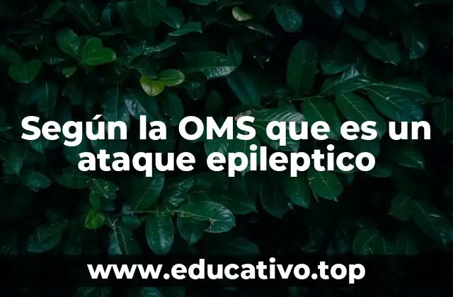 Según la OMS que es un ataque epileptico