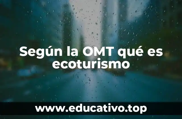 Según la OMT qué es ecoturismo