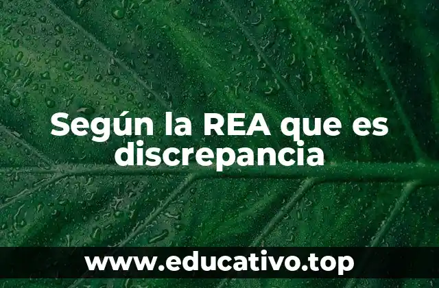Según la REA que es discrepancia
