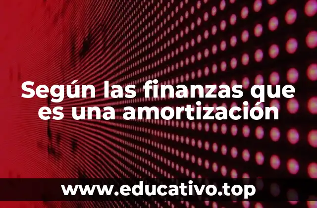 Según las finanzas que es una amortización