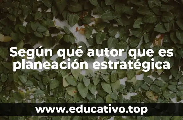 Según qué autor que es planeación estratégica