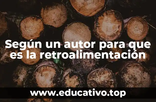 Según un autor para que es la retroalimentación