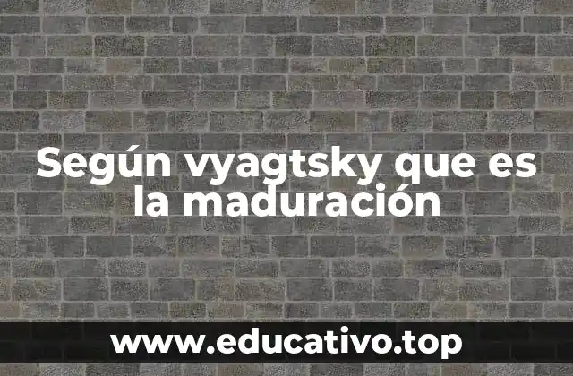 Según vyagtsky que es la maduración
