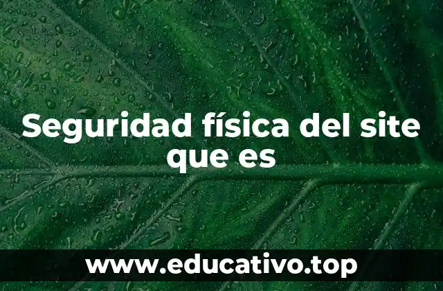 Seguridad física del site que es