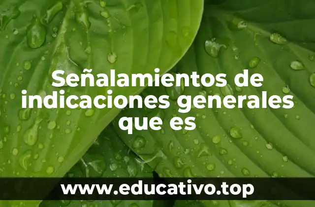 Señalamientos de indicaciones generales que es