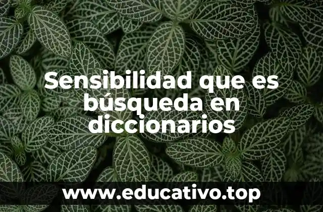 Sensibilidad que es búsqueda en diccionarios