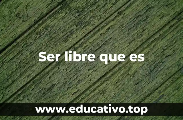 Ser libre que es