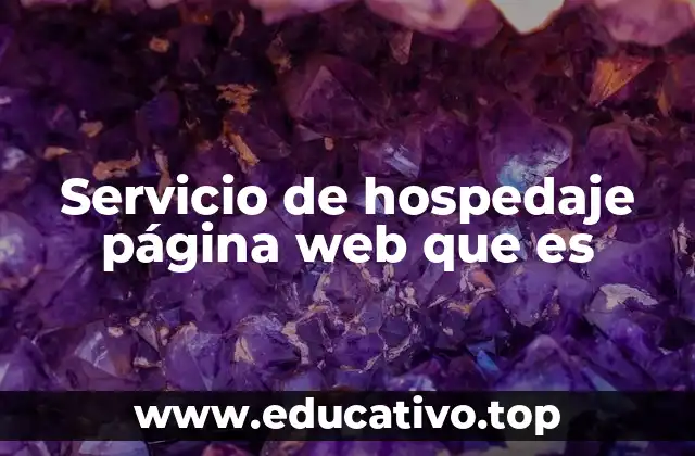 Servicio de hospedaje página web que es