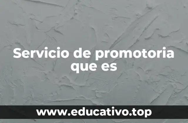 Servicio de promotoria que es