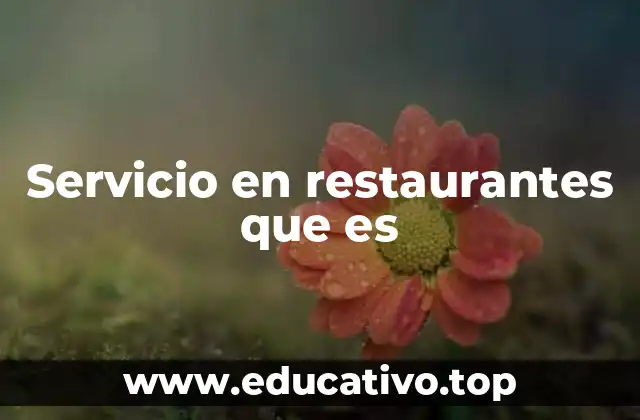 Servicio en restaurantes que es
