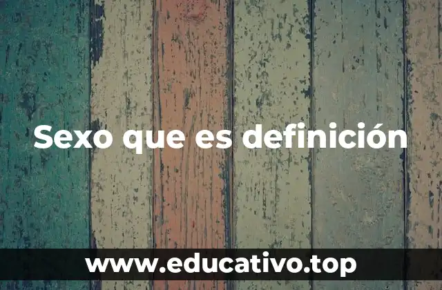 Sexo que es definición